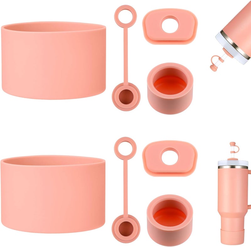 HYZ 8 Piece Accessories for Stanley Cup, Silicone Spill Proof Stopper Set and Protective Boot Including Straw Cover Cap for Stanley H2.0 20oz 30oz 40oz Tumbler, Exclusive Sienna - Image 1